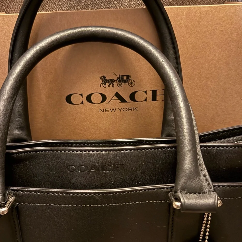 Coach Black Leather Briefcase